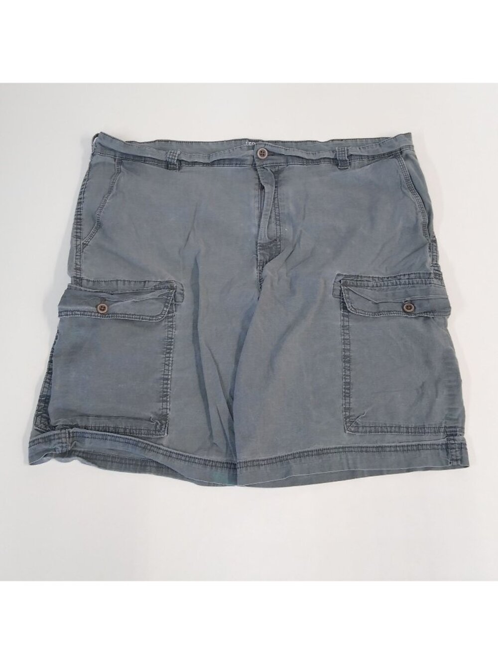 IZOD Saltwater Stretch Cargo Shorts Chinos Men 40W Mid-Rise Button Close Pockets